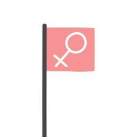 bandeira feminina pendurada desenhada à mão para conceito móvel e design de aplicativos web. vetor