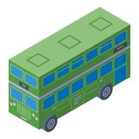 vetor isométrico de ícone de ônibus verde de Londres. passeio de transporte