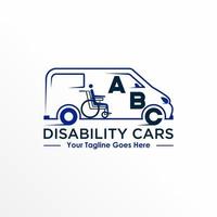 vans carro e cadeira de rodas imagem ícone gráfico logotipo design livre conceito abstrato vetor estoque. pode ser usado como um símbolo relacionado à deficiência ou transporte.