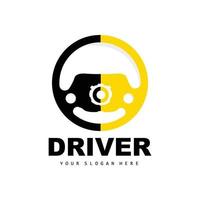 logotipo de direção de carro, vetor de motorista, design de veículo de transporte, reparo, manutenção, garagem de carro