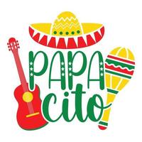 papa cito - cinco de maio - 5 de maio, feriado federal no méxico. banner fiesta e design de cartaz com bandeiras, flores, fecorations, maracas e sombrero vetor
