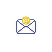 e-mail, ícone de correio recebido em branco vetor