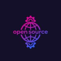 ícone de vetor de software de código aberto