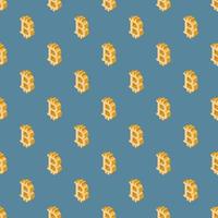 padrão perfeito com logotipo de bitcoin 3d em uma ilustração de arte vetorial de fundo azul. vetor