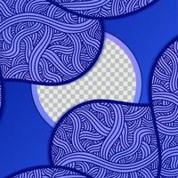 conjunto de modelo de banner quadrado editável. fundo de doodle de cor azul. vetor de design plano com colagem de fotos. utilizável para mídias sociais, histórias e anúncios na Internet.