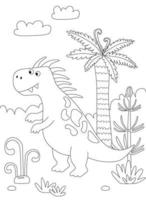 página para colorir simples. dinossauro engraçado, jogo educativo para  crianças em idade pré-escolar 4597870 Vetor no Vecteezy