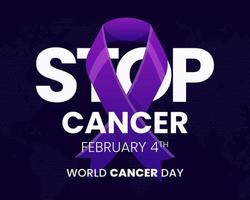 ilustração do cartaz do dia mundial do câncer de 4 de fevereiro ou fundo da bandeira. eps 10. vetor