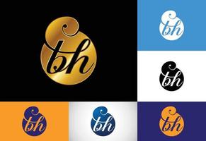 vetor de design de logotipo de letra inicial bh. símbolo gráfico do alfabeto para identidade de negócios corporativos