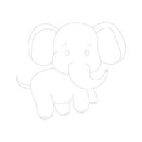 elefante desenho de uma linha com páginas para colorir vetor