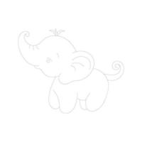 elefante desenho de uma linha com páginas para colorir vetor