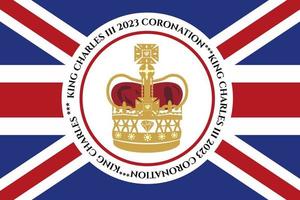 Londres, Reino Unido, 6 de maio. 2023. rei charles iii coroação charles de gales torna-se rei da inglaterra. poste branco, vetor