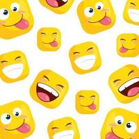 fundo de emoticons quadrados engraçados vetor