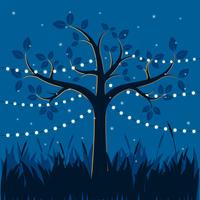 Árvore mágica com luzes decorativas para ilustração de festa vetor