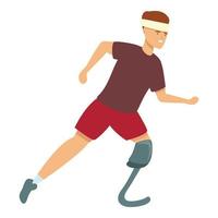 vetor de desenhos animados do ícone do esporte em execução desativado. deficiência do atleta