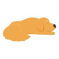 vetor de desenhos animados de ícone de cachorro dormindo. cara de animal