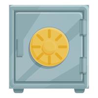 vetor de desenhos animados de ícone seguro de caixa de depósito. dinheiro de ouro