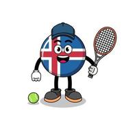 ilustração da bandeira da islândia como jogador de tênis vetor