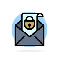 e-mail mensagem de e-mail segurança abstrato círculo plano de fundo ícone de cor vetor