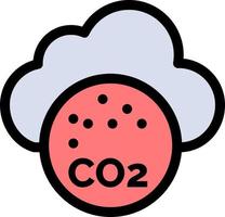 modelo de banner de ícone de vetor de ícone de cor plana de dióxido de carbono de ar CO2 poluição
