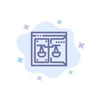 ícone azul da lei digital do tribunal de direitos autorais de negócios no fundo da nuvem abstrata vetor