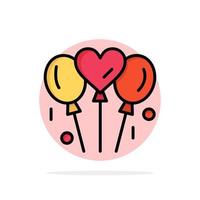 balão amor casamento coração círculo abstrato fundo ícone de cor plana vetor