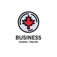 modelo de logotipo de negócios de bordo de folha de outono do Canadá cor lisa vetor