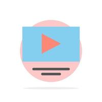 reprodução de vídeo fundo do círculo abstrato do youtube ícone de cor plana vetor