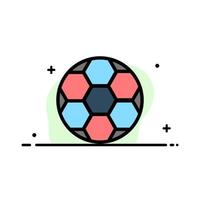 modelo de banner de vetor de ícone cheio de linha plana de negócios de futebol de bola de futebol