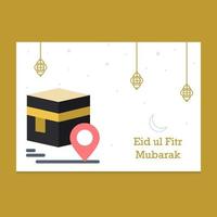 ilustração de cartão eid mubarak vetor