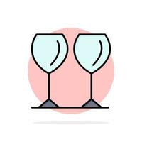 copos de vidro bebem hotel círculo abstrato fundo ícone de cor plana vetor