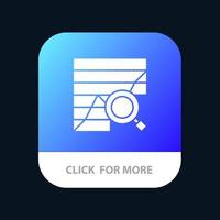 análise analítico gráfico gráfico de dados aplicativo móvel botão android e ios versão glifo vetor