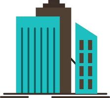 arranha-céu arquitetura edifícios escritório de negócios imóveis ícone de cor plana modelo de banner de ícone vetorial vetor