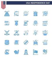 25 sinais azuis dos eua símbolos de celebração do dia da independência da bolsa americana bolsa de estado gostoso editável elementos de design do vetor do dia dos eua