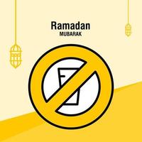 modelo de saudação ramadan kareem crescente islâmico e ilustração vetorial de lanterna árabe vetor