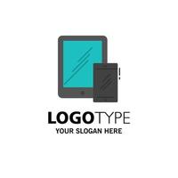 modelo de logotipo comercial de telefone tablet móvel de negócios de smartphone cor plana vetor