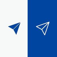 conjuntos do instagram compartilham linha e ícone sólido glifo banner azul linha e ícone sólido glifo banner azul vetor