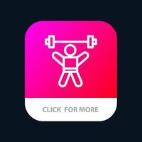 atleta atletismo avatar fitness ginásio botão de aplicativo móvel versão de linha android e ios vetor