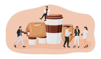 ilustração em vetor conceito plana para levar café