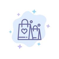 bolsa amor coração casamento ícone azul no fundo abstrato da nuvem vetor