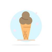 sorvete sorvete cone abstrato círculo fundo ícone de cor plana vetor