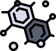 modelo de banner de ícone de vetor de ícone de cor plana de ciência molecular química