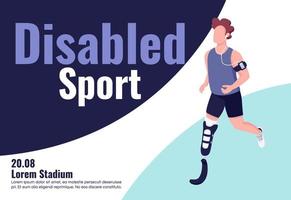 modelo de vetor plano de banner de competição de esporte com deficiência