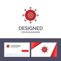 cartão de visita criativo e ponto-alvo de modelo de logotipo alcançar ilustração vetorial de sucesso vetor