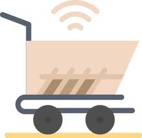 carrinho de compras wi-fi modelo de banner de ícone de vetor de ícone de cor plana