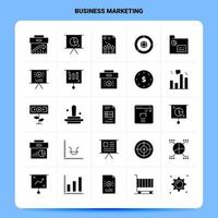 conjunto de ícones de marketing de negócios sólido 25 design de estilo de glifo vetorial conjunto de ícones pretos web e design de ideias de negócios móveis ilustração em vetor