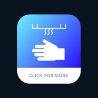 banho banheiro limpeza secador mão botão de aplicativo móvel versão android e ios glifo vetor