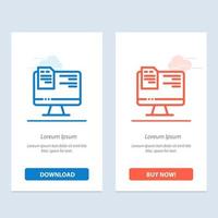 educação de arquivos de computador on-line azul e vermelho baixe e compre agora modelo de cartão de widget da web vetor