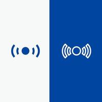sinal essencial básico ui linha ux e ícone sólido glifo banner azul linha e ícone sólido glifo banner azul vetor