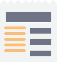 modelo de banner de ícone de vetor de ícone de cor plana básica de texto de documento