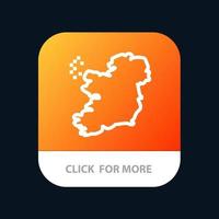 botão do aplicativo móvel da irlanda do mapa do mundo versão da linha android e ios vetor